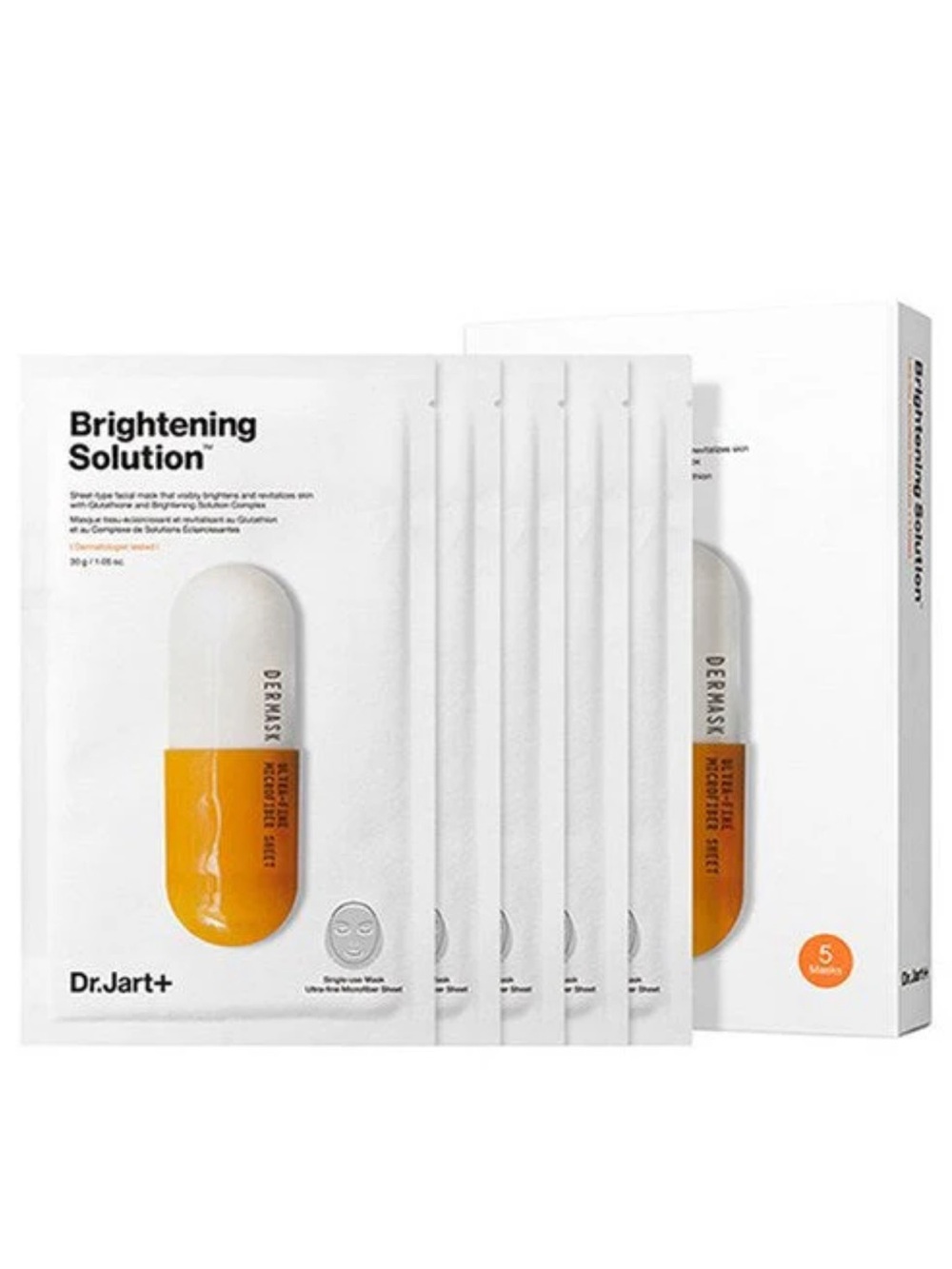 Dr. Jart+ Brightening Solution Sheet Mask - 5 Pack Sealed in Box